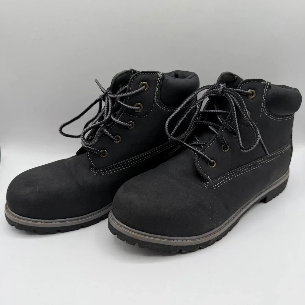 Wonder Nation Boys Black Lace Up Boots BMWN49DP008 Size 6